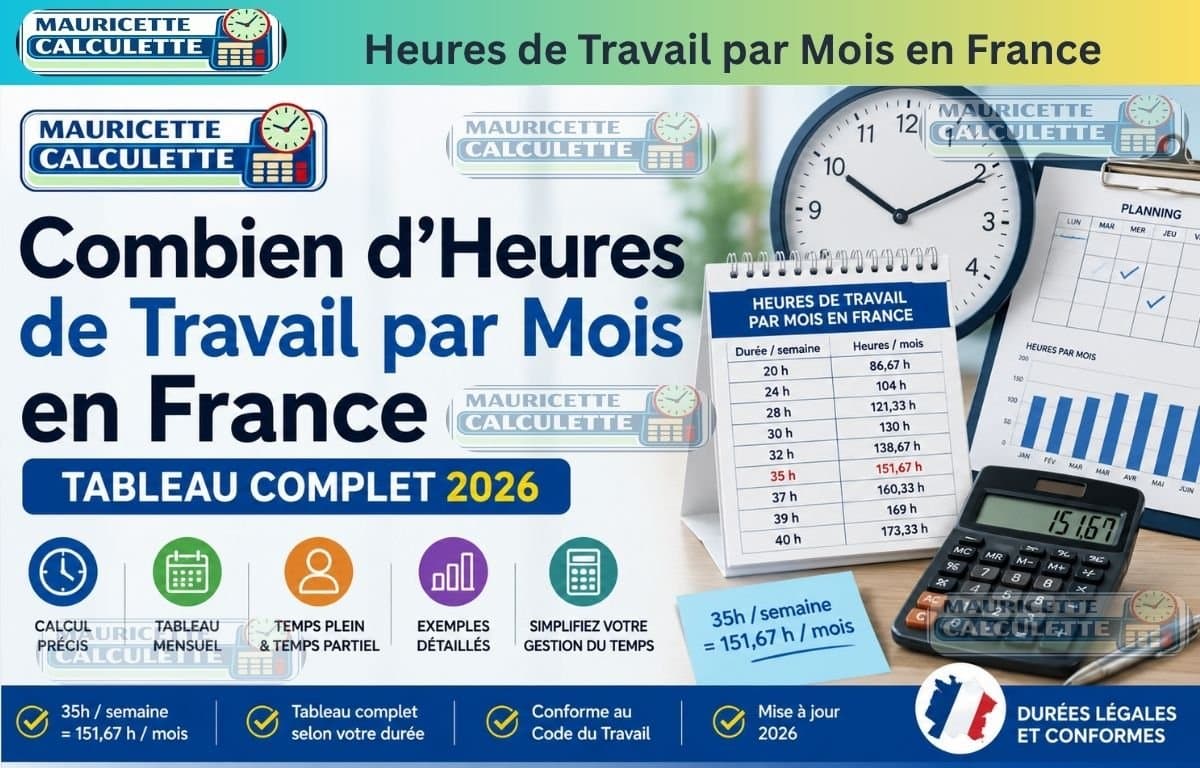 Combien d'Heures de Travail par Mois en France