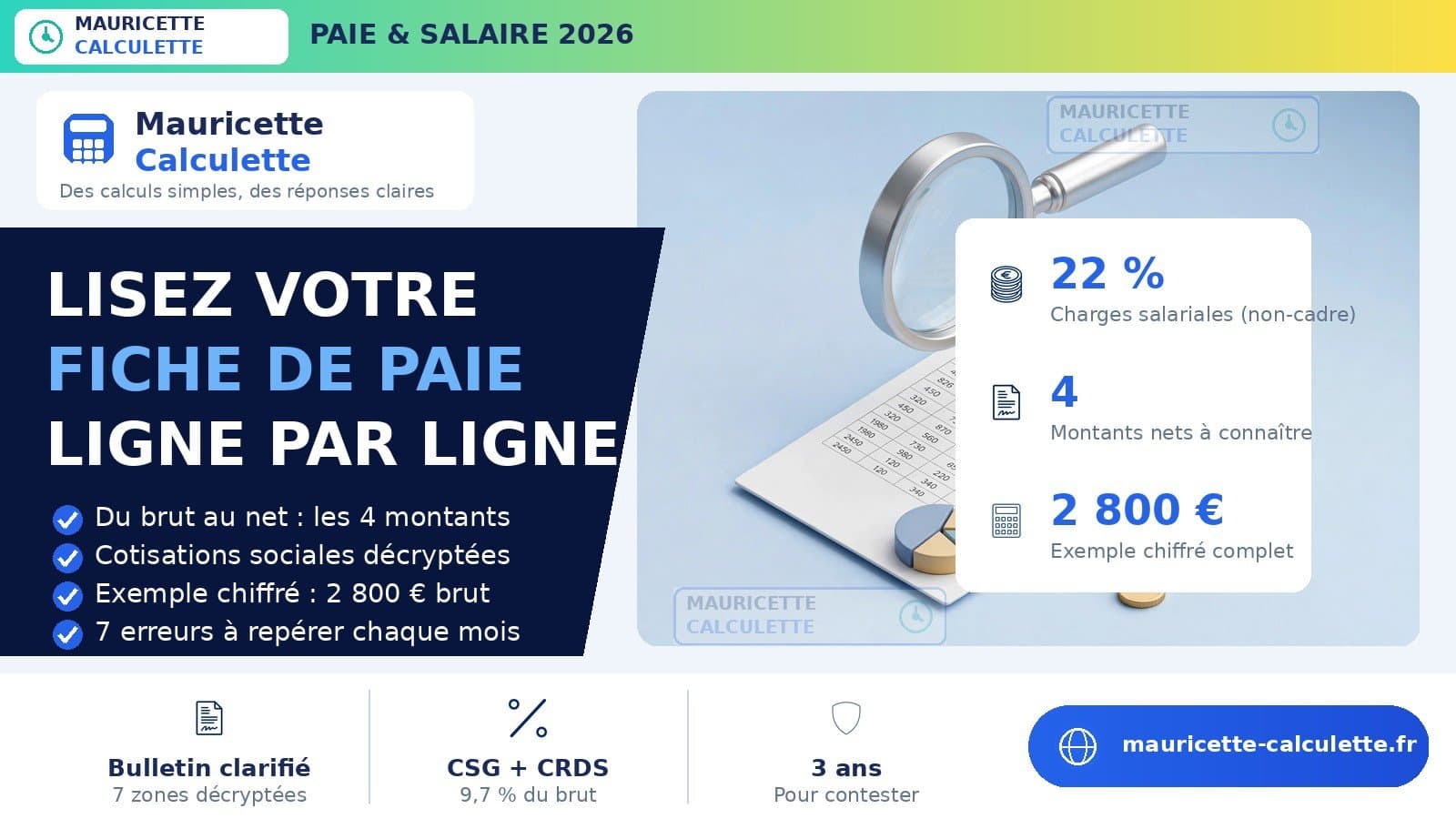 Illustration du guide Comment lire sa fiche de paie 2026 : le guide complet, ligne par ligne