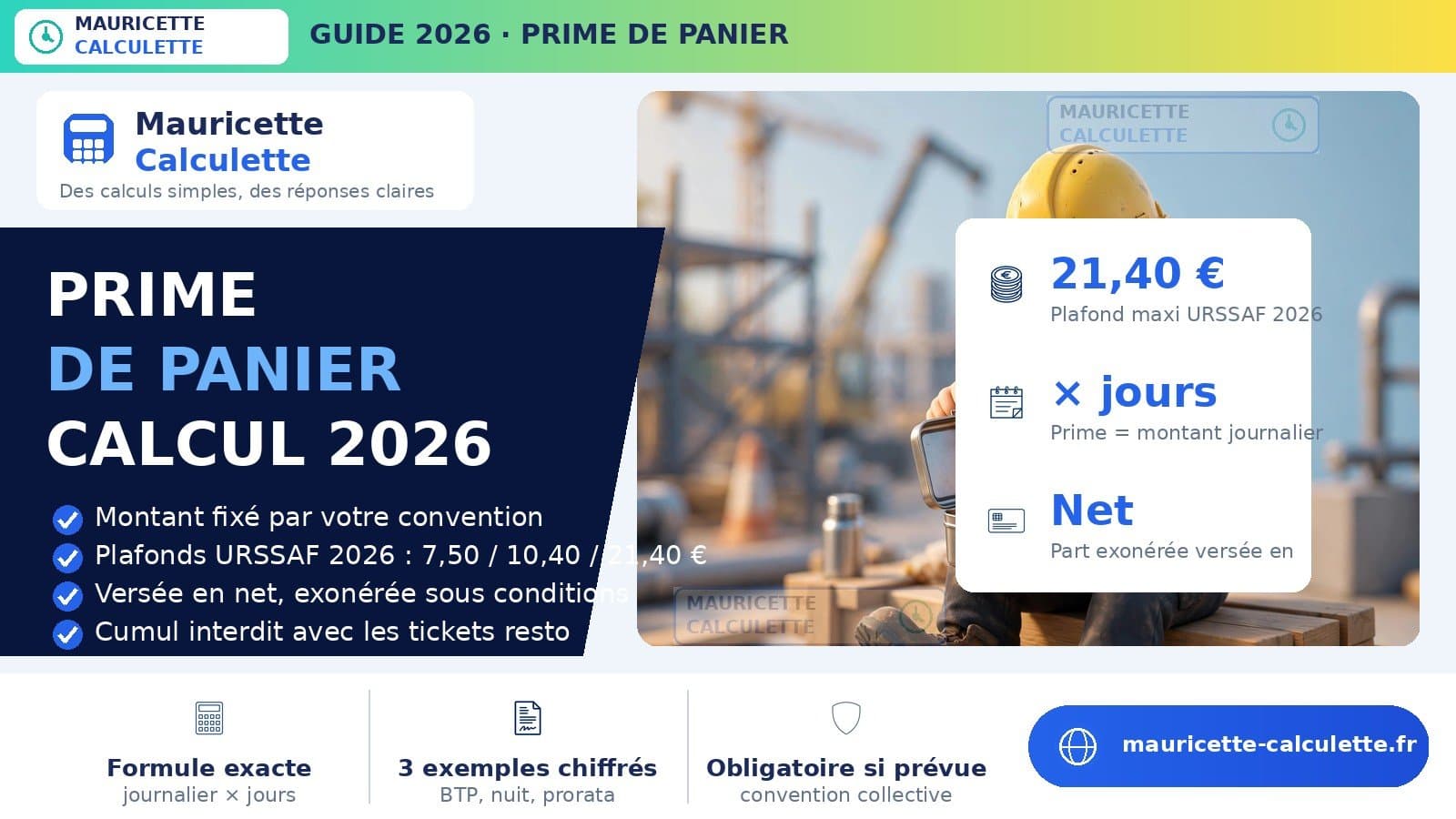 Illustration du guide Prime de panier 2026 : montant, calcul et exonération