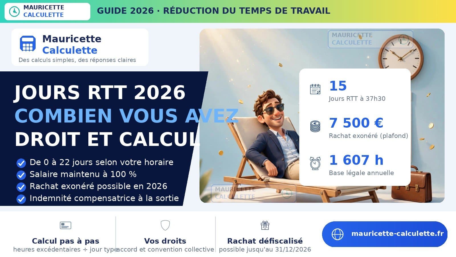 Illustration du guide RTT 2026 : calcul des jours, acquisition et indemnisation