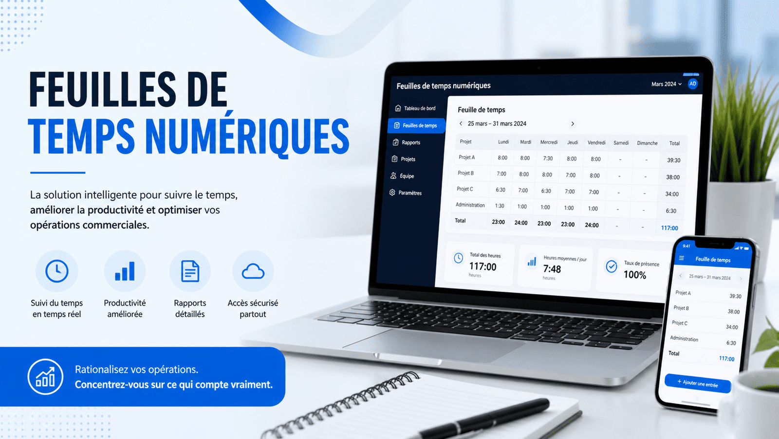 feuilles de temps numériques