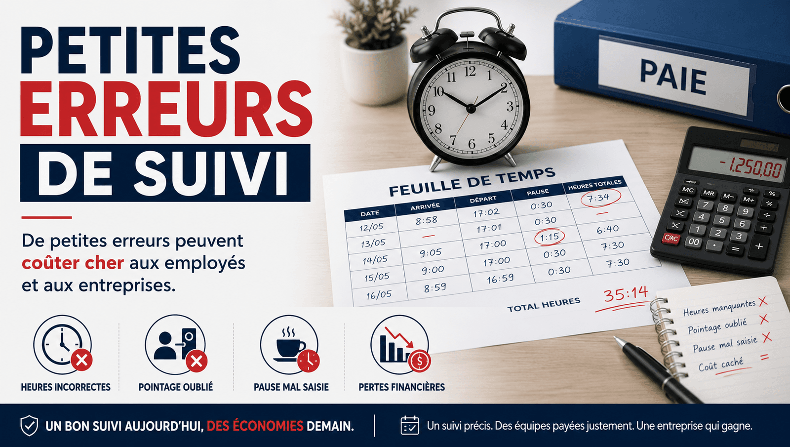 petites erreurs de suivi
