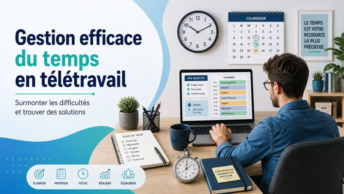 gestion efficace du temps en télétravail