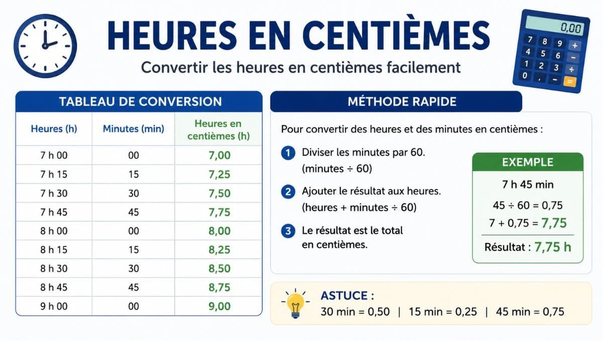 heures en centièmes