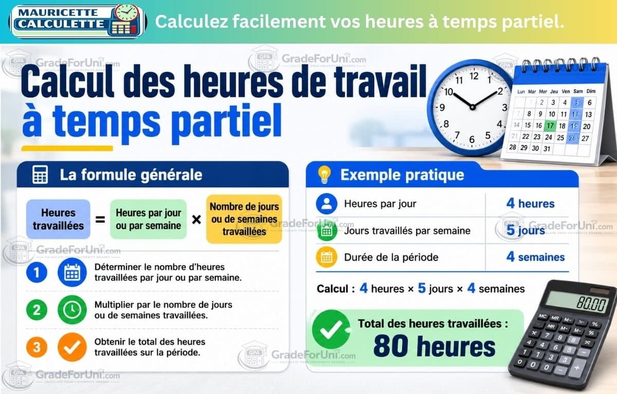 Calcul des heures de travail à temps partiel