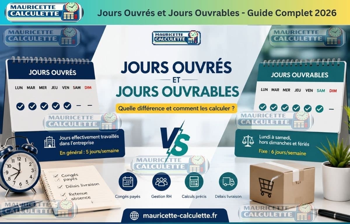 Jours ouvrés et jours ouvrables
