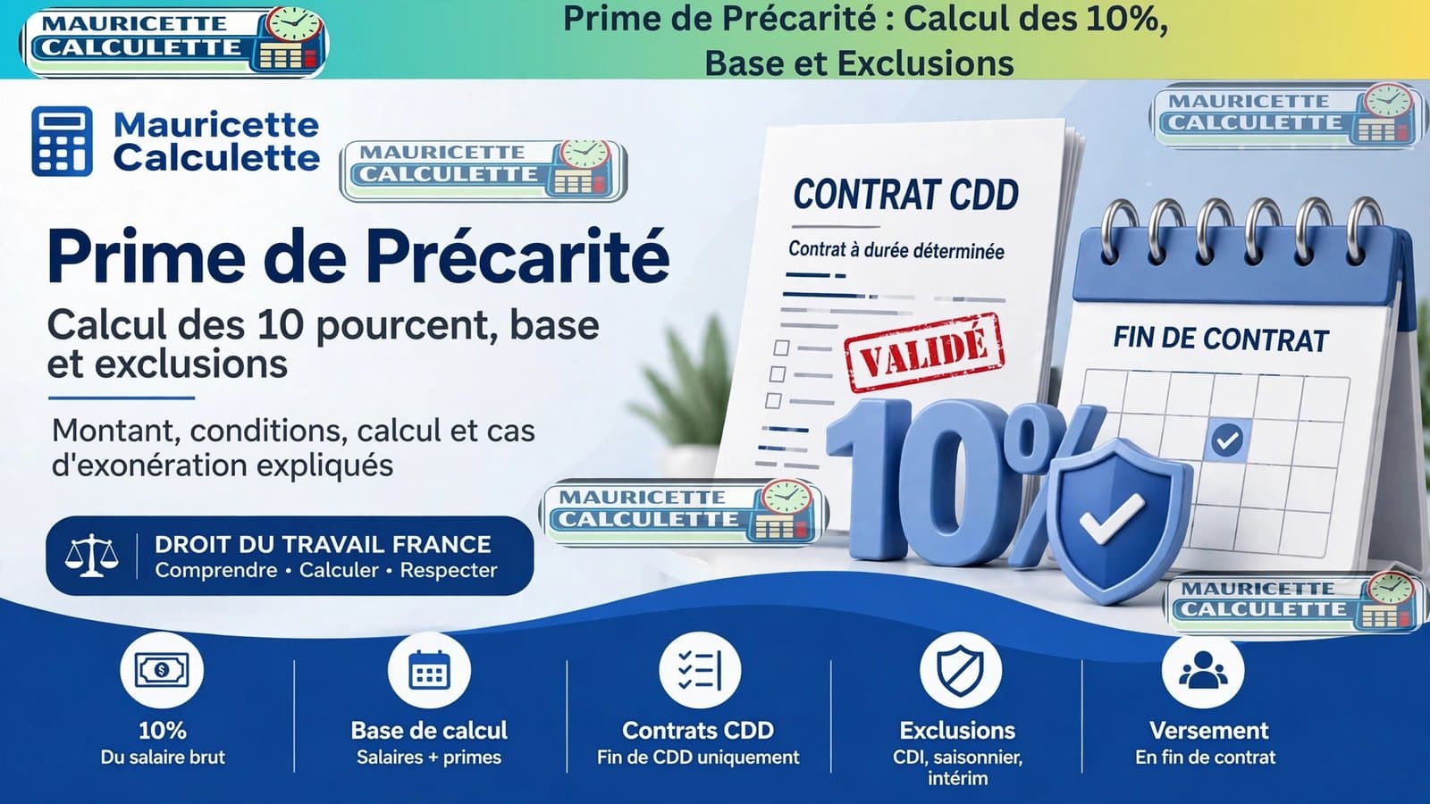Prime de précarité : calcul des 10 %