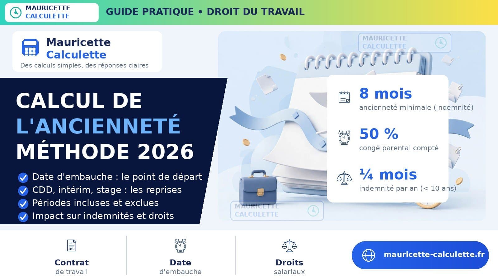Illustration du guide Calcul de l’ancienneté du salarié : méthode et exemples (2026)