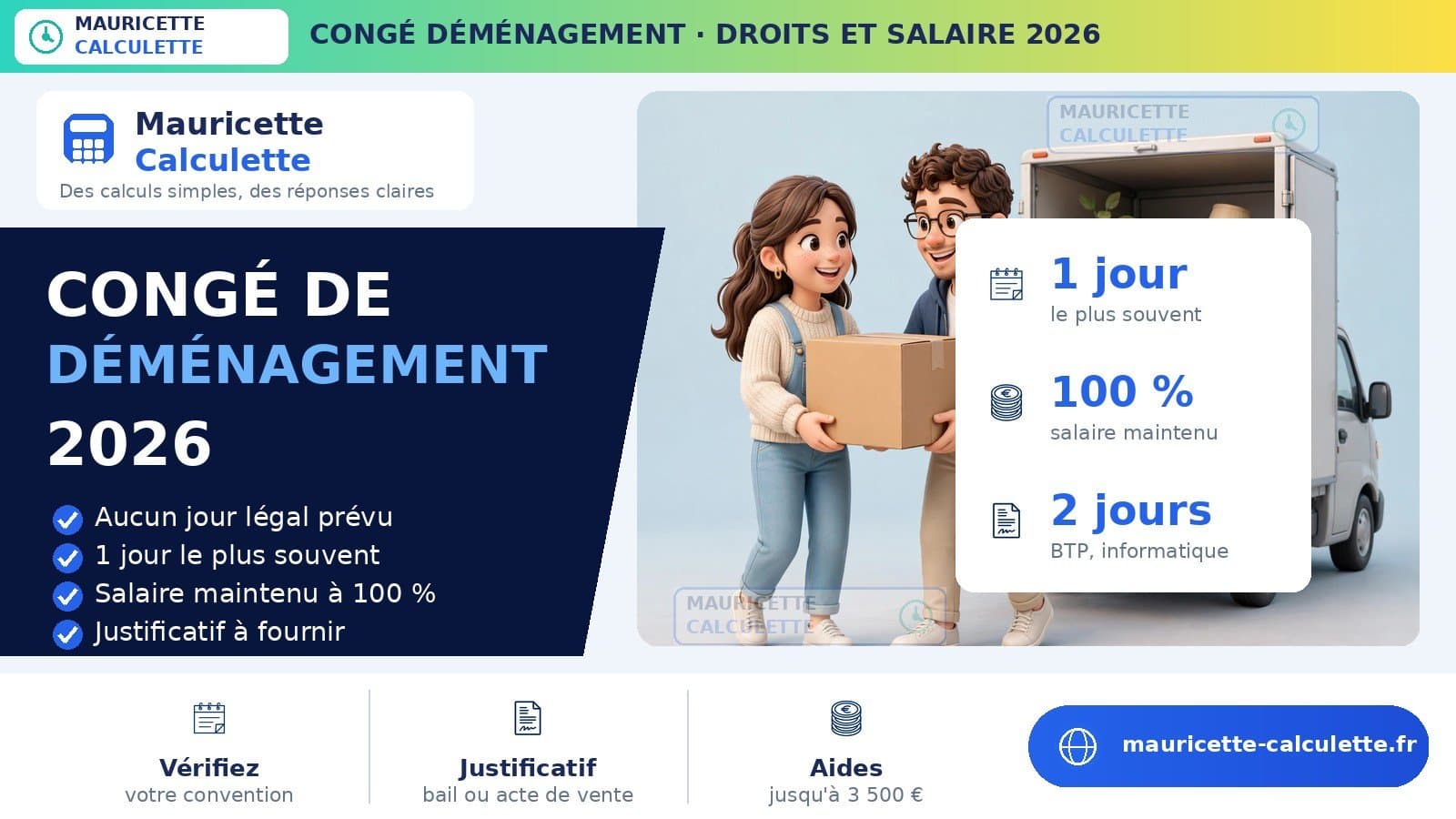 Illustration du guide Congé déménagement 2026 : combien de jours et quel salaire ?