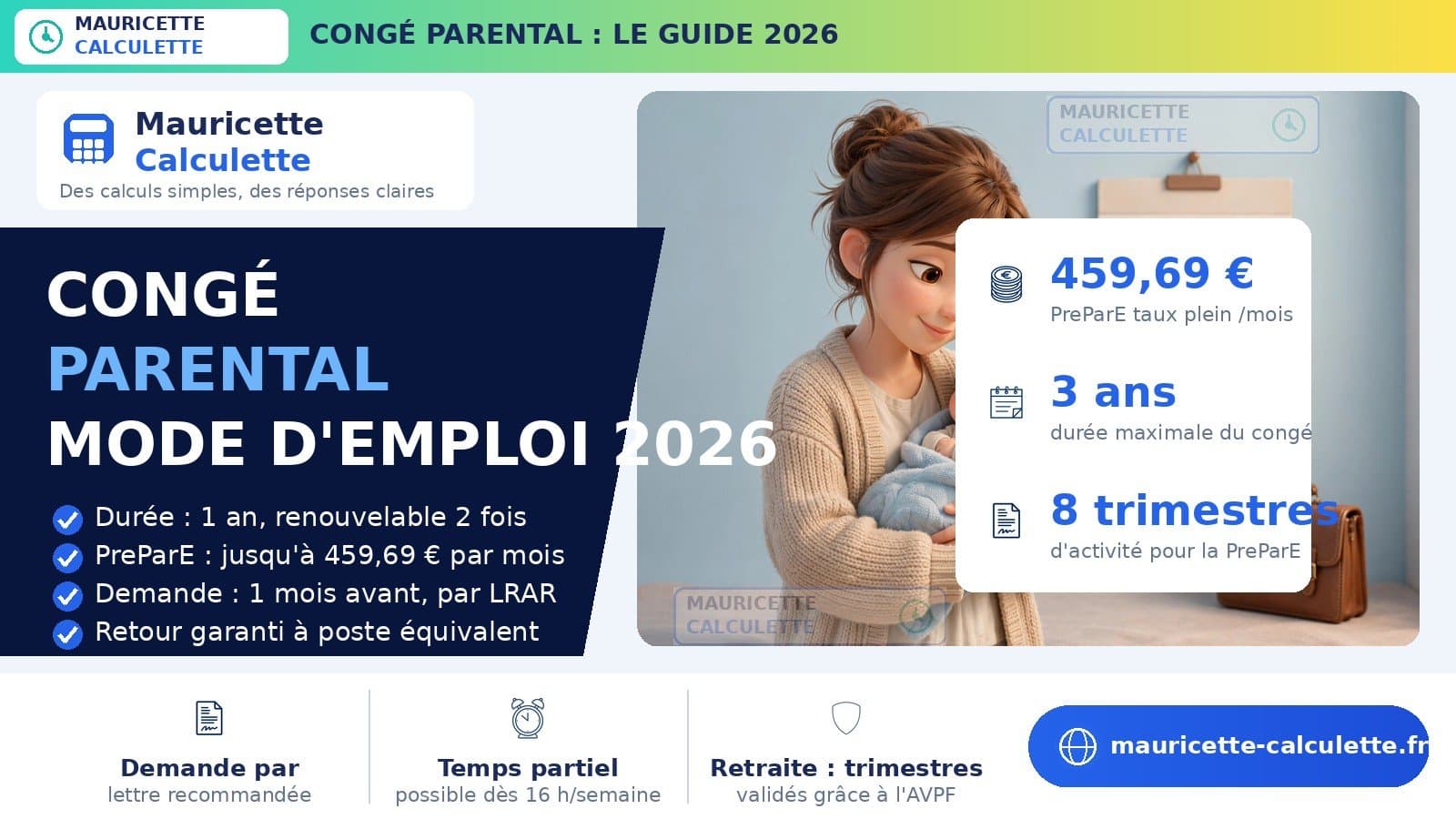 Illustration du guide Congé parental 2026 : demande, durée et indemnisation PreParE
