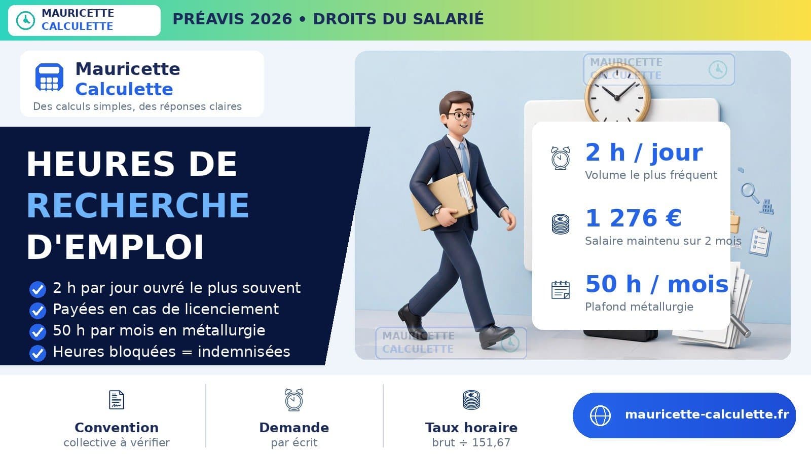 Illustration du guide Heures recherche d’emploi 2026 : droits, calcul, exemples