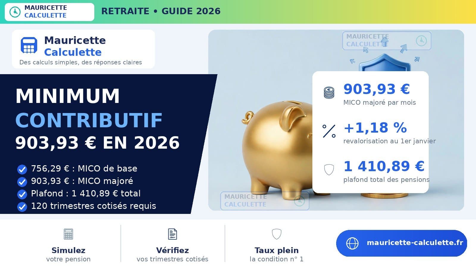 Illustration du guide Minimum contributif 2026 : montants, calcul et conditions