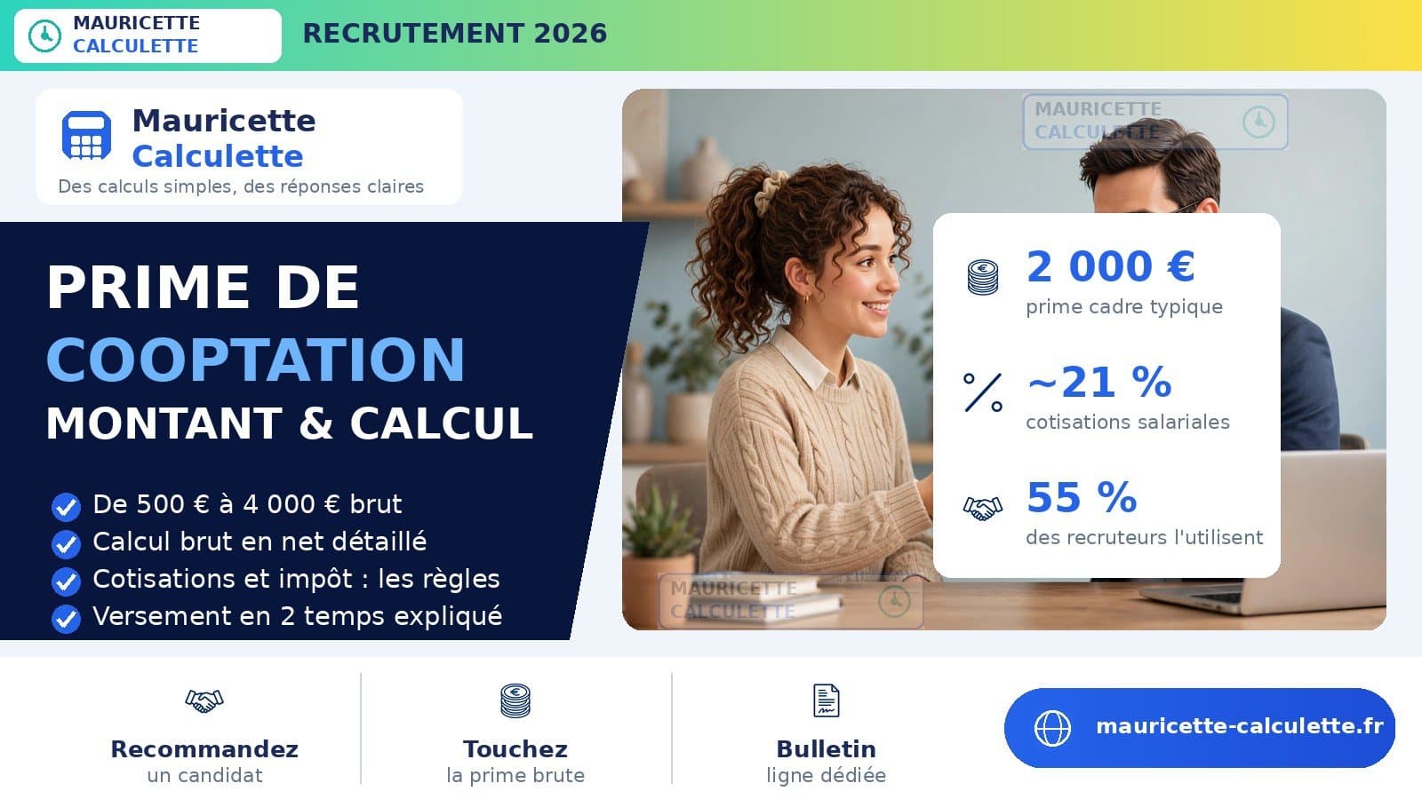 Illustration du guide Prime de cooptation 2026 : montant, calcul et fiscalité