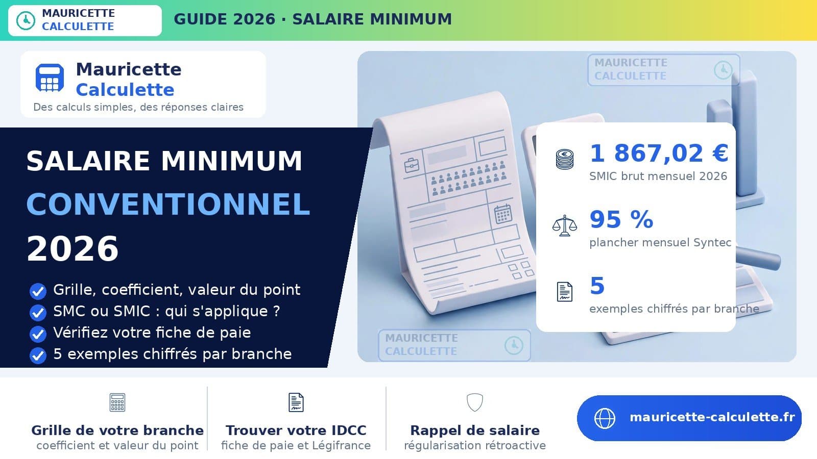 Illustration du guide Salaire minimum conventionnel 2026 : comment le calculer